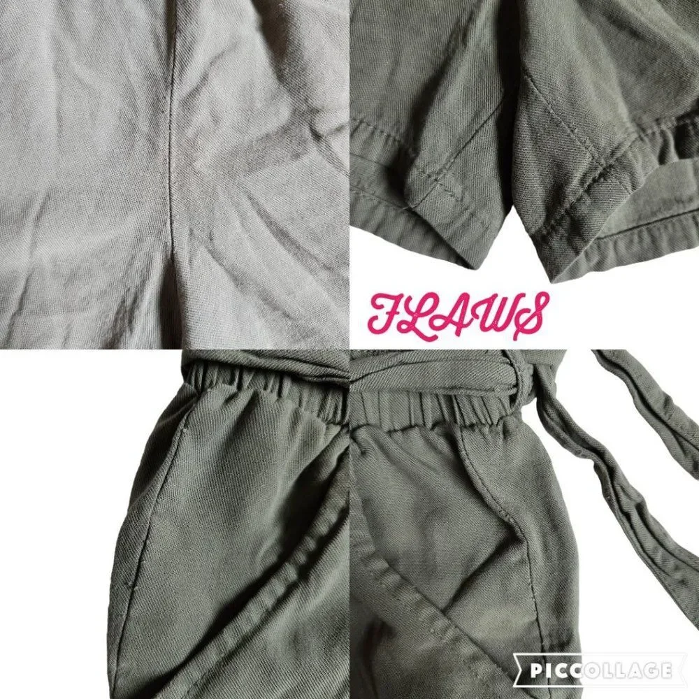 Old Navy olive green pull on belted shorts sz XL (14)